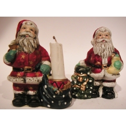 18 Papa Noel de cerámica porta velas. altura 7 cms. 