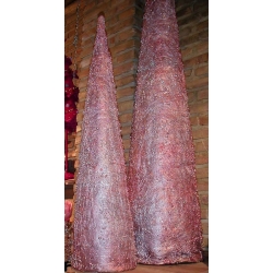 Cono / árbol de navidad rosa perlado 150 cms 