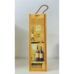 Caja botellero de madera. 1 ud.