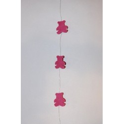 12 Guirnaldas de ositos fieltro, rosa. 2