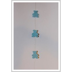 Guirnalda ositos fieltro, rosa. 2