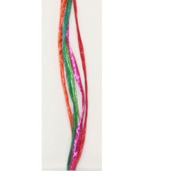 50 m de Rafia brillo. Fucsia, verde, naranja 2