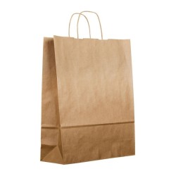 250 Bolsas de papel kraft, asa retorcida, 25x11x31 2