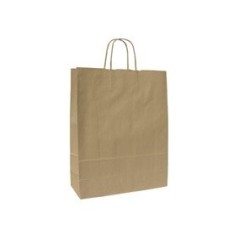 500 Bolsas de papel hawana con asa retorcida, 15x8x20