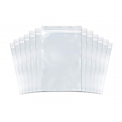 100 Bolsas 8.5x18 cms de polietileno transparentes, con cierre zip