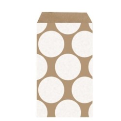1000 Sobres de papel Kraft 7x13. topos grandes blanco 2