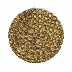 3 Discos con piedras doradas 20 cms