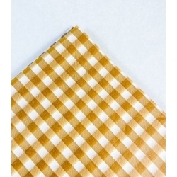 100 Hojas de papel de seda cuadros mini vichy mostaza