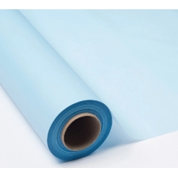 Bobina de papel de seda. Fondo azul claro. 70x100 m
