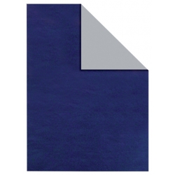 Bobina de papel regalo. Bicolor fondo azul marino/plata