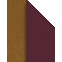 Bobina de papel de regalo. Bicolor kraft fondo cobre y granate