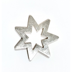 Estrella de madera, plata, c/36 uds