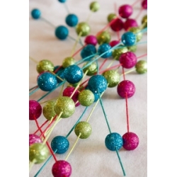 Vara de colores con bolas de glitter. 70 cms